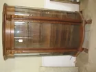 Antique Quarter Sawn Oak Curved Glass Curio 