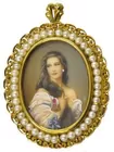 18K Hand-Painted Portrait Pin