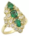 14K Diamond & Emerald Ring