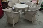 Lloyd Loom wicker table with 4 chairs