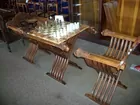 ITALIAN MARBLE CHESS SET W/ CARVED LION HEADS