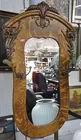 Antq. Oak Frame Mirror w/Hat Hooks