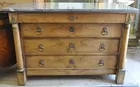 Marble-Top Low Chest w/Column  Sides