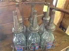 Set of Huffman Glass Motor Oil Bottles