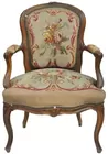 French Armchair w/Tapestry Seat & Back