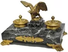 Antq. Gilt Bronze & Marble Inkwell