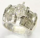 14K White Gold Marquis Diamond Ring