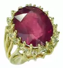 14K Ring w/21.85 ct. Ruby & Diamonds