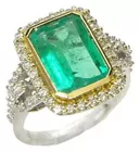 18K Gold 4.18 Ct. Colombian Emerald Ring