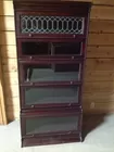 5 Stack Leaded Glass Mahogany Book Case