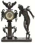 17-in. Tall Bronze Clock w/Mercury Figure