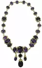 Antq. Amethyst Necklace w/Rose-cut Diamonds