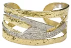 Heavy 18K Cuff Bracelet w/Diamonds
