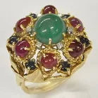 Lg. 14K Ring w/Gemstones