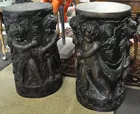 Pr. of Bronze Pedestals w/Cherubs