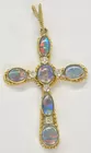 14K Cross w/Lg. Opals & Diamonds