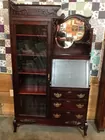 Mahogany Bookcase Secretary-Pearl Inlay