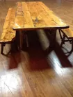 Huge Rustic Log Banquet Table w/Benches