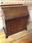 Walnut Secretary Desk w/Claw Feet