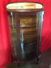 Oak Bowfront  China Cabinet w/Claw Feet