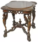 Carved Table w/Art Deco Lady Legs