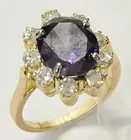 14K Amethyst & Diamond Ladies' Ring