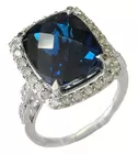 14K Ring w/Lg. London Blue Topaz