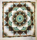Brown and Green Broken Star Fan Quilt