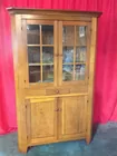 Cherry 12 Pane Glass Corner Cupboard