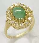14K Jade & Diamond Ring