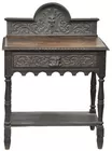 Carved Oak Washstand w/Faces