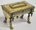Antq. Bronze & Enamel Box