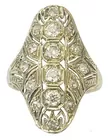 Antq. 14K Filigree Diamond Ring