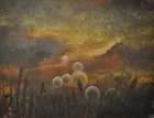 Huge Oil Painting sgd. Peca
