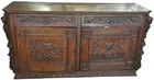 Carved Oak Buffet w/Faces