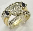 14K Diamond & Sapphire Ring