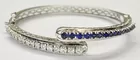 14K Bangle w/Sapphires & Diamonds