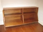 Walnut Danish Modern Style Double Bookcase