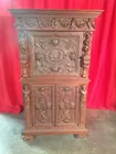 18th Century Ornate Walnut Linen Press