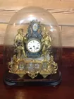 French 8 Day Mantel Clock w/Glass Dome