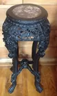 Marble Top Heavily Carved Plant Stand