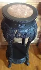 Marble Top Heavily Carved Plant Stand