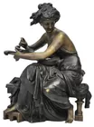 Bronze of Woman Playing Lyre