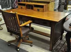 Mission-Style Oak Desk & Chair