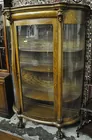 Antq. Curved Glass China Cabinet