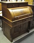 Small Victorian Cylinder Roll-Top Desk