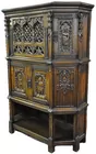 Ornate Gothic-style Carved Cabt.
