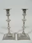 Pair of Sheffield Plate Rococo Candlesticks,