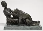 12x16 in. Art Deco Bronze on Marble Base