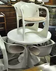 White Rnd Mod Kitchen Table & 4 Chairs